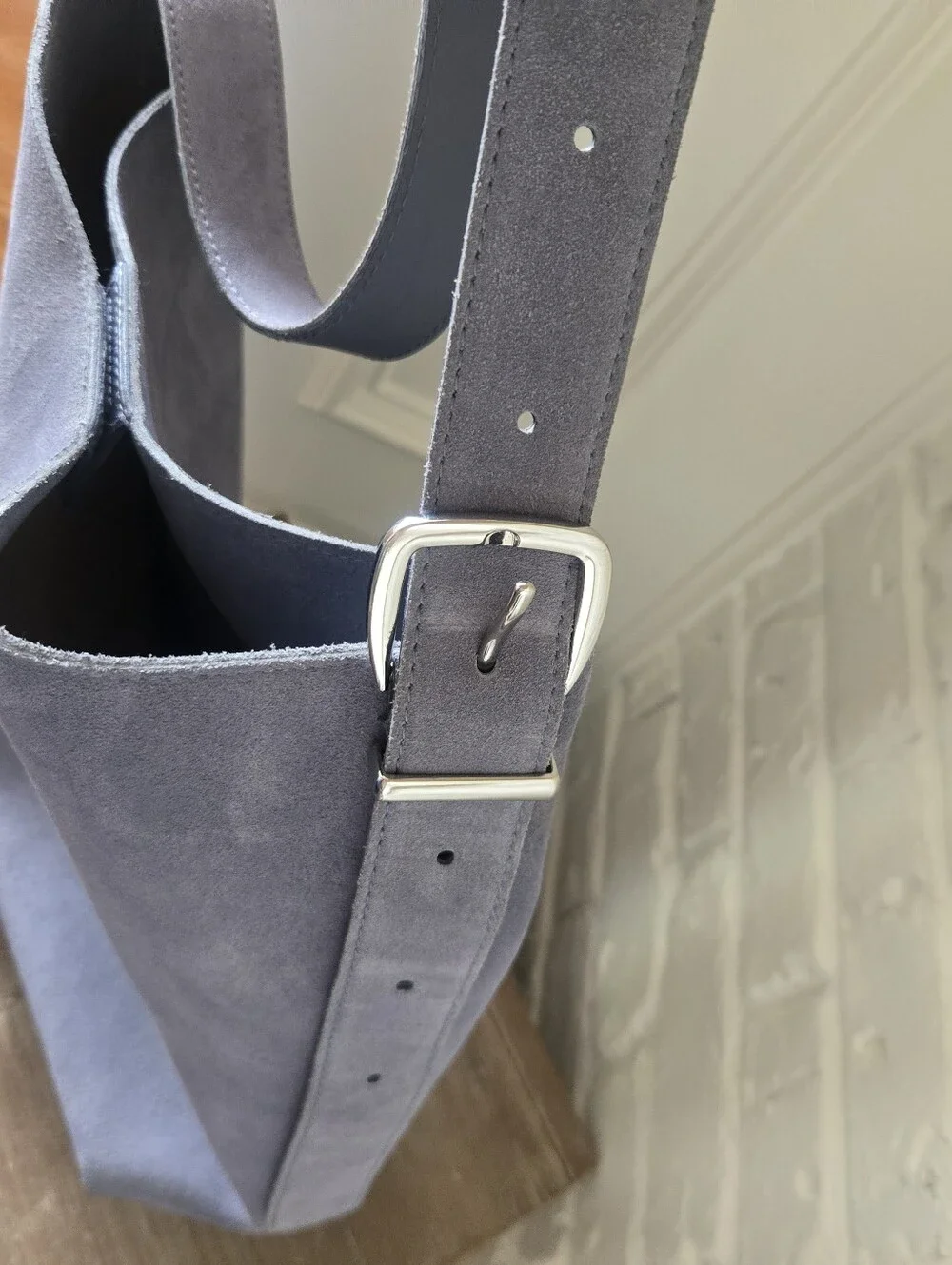 NWT Madewell Essential Bucket Tote Bag, Slate / Grayish Blue, Work/Travel - Picture 4 of 7